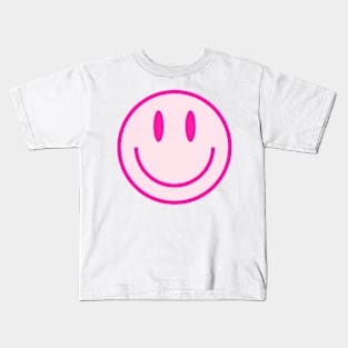 Smiley Face Pink Kids T-Shirt